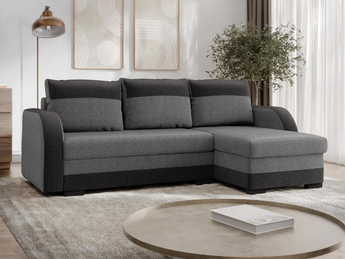 COLTAR Jozef - gri închis/negru, material textil/lemn (230/140cm) - MIRJAN24