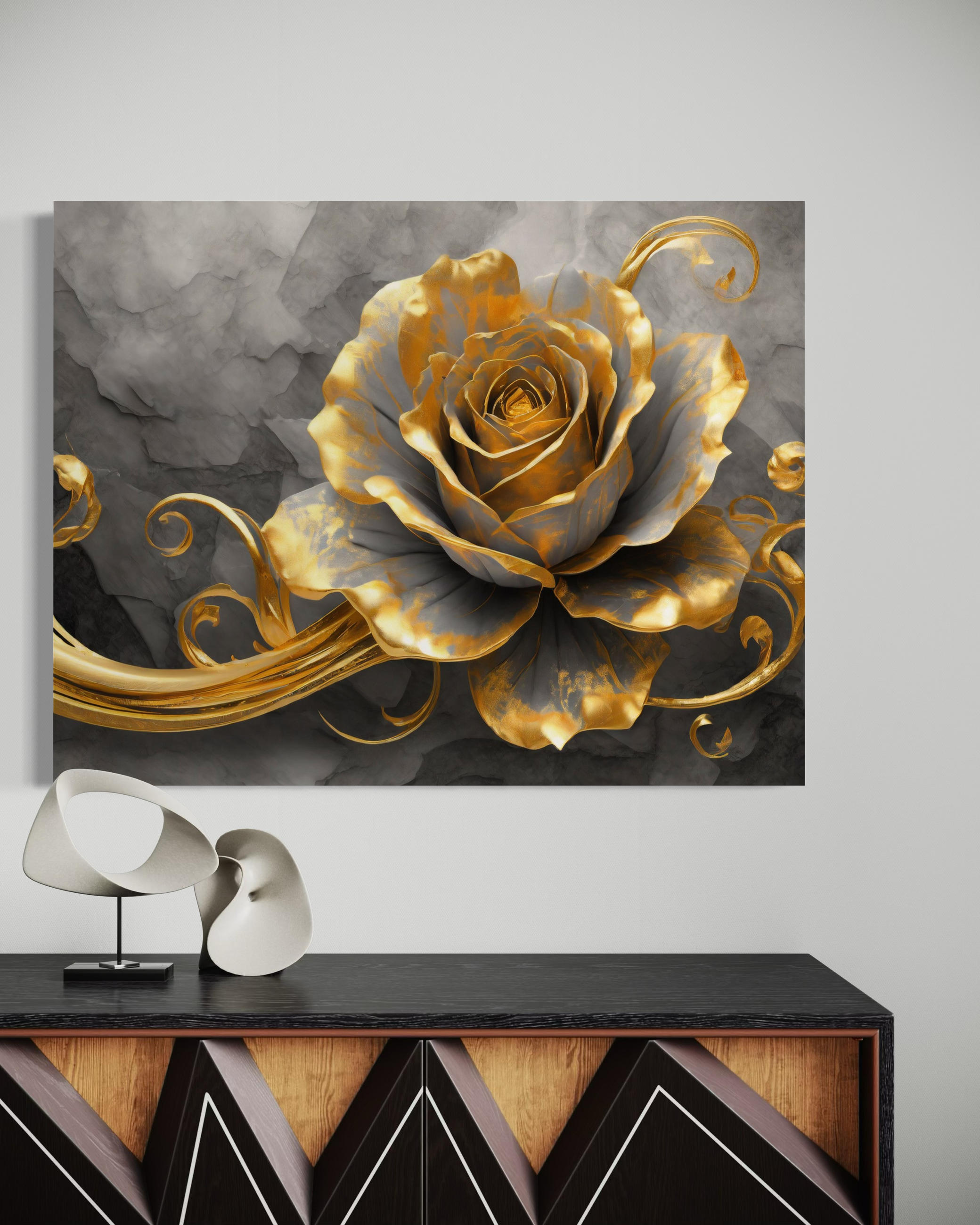 WANDBILD musik rose gold - Goldfarben, Textil (60/40cm) - Feeby