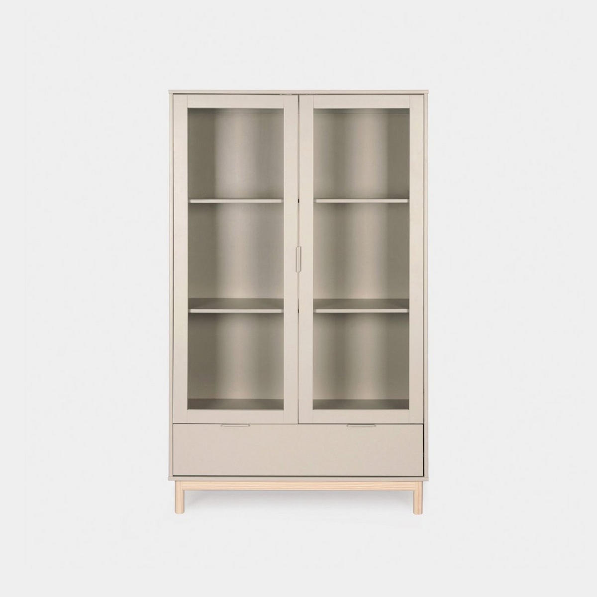 VITRINENSCHRANK DOPPELTER Elian Grau 100 cm x 170 cm - Grau, Holzwerkstoff (100/170/39cm) - Klast Home