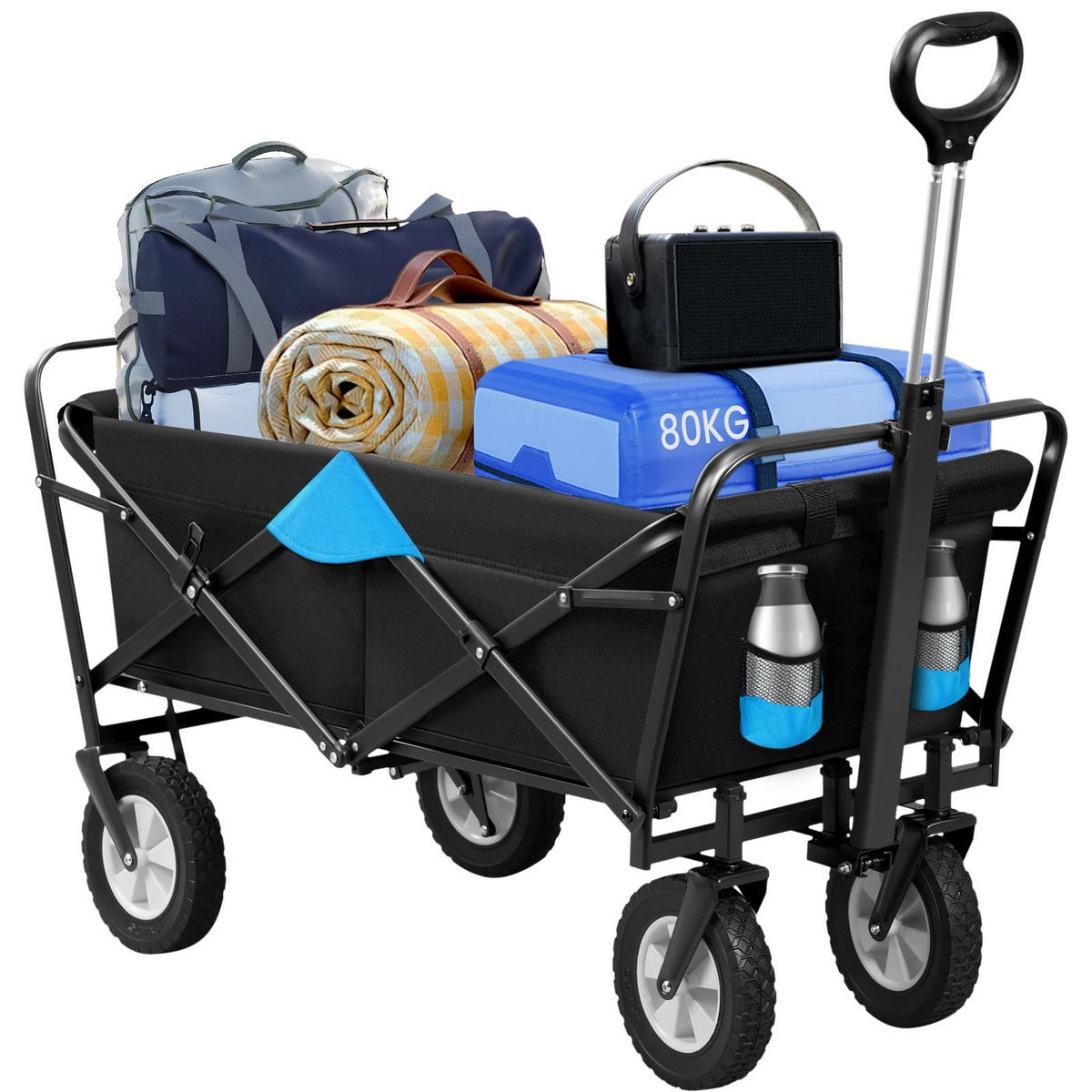 GARTENWAGEN Faltbar Schwarz 1 Stück - Schwarz, Textil/Metall (100/51cm) - Kaket