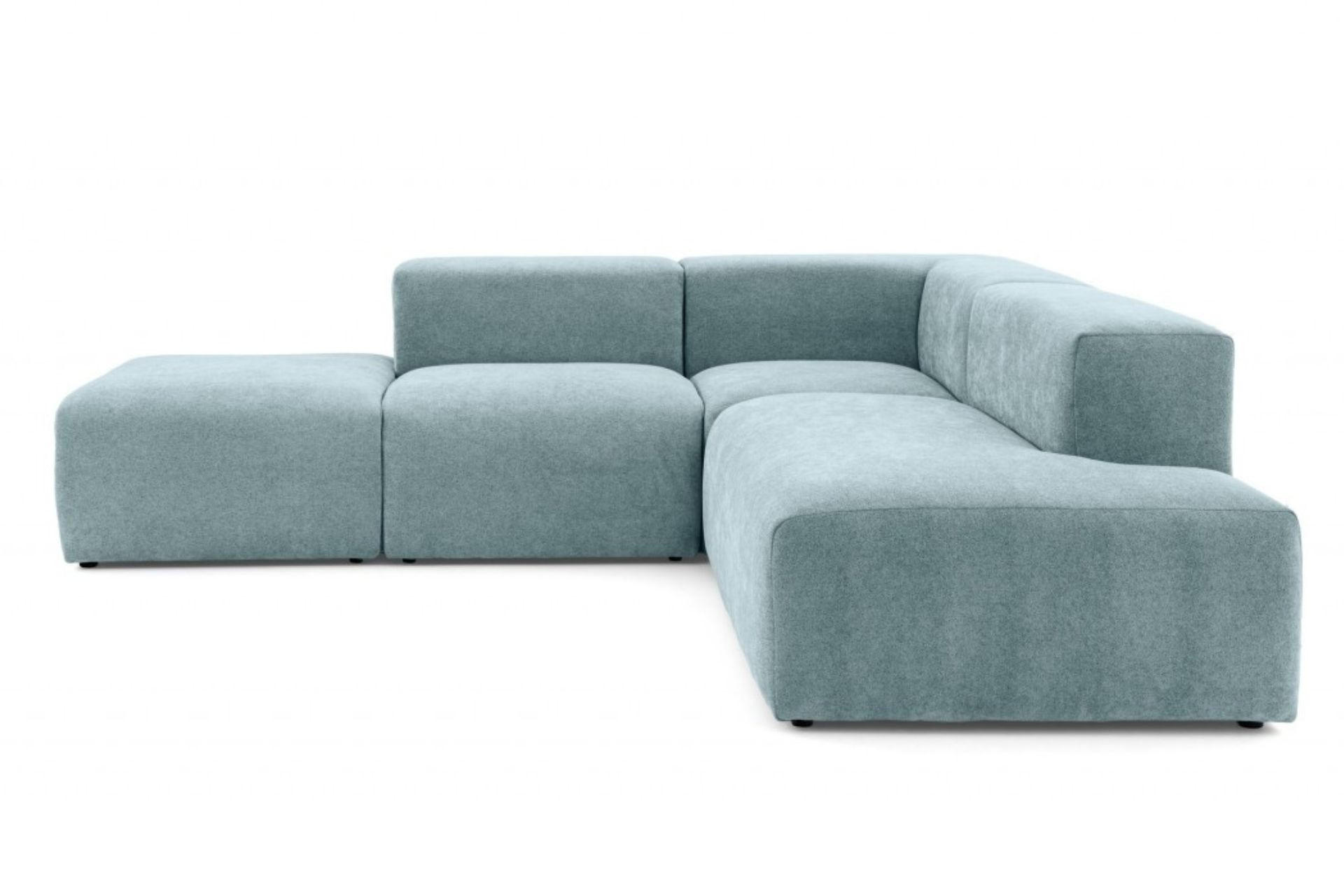 4-SITZER modulares Ecksofa HEAVEN SET 3 Rechts, Breite 270 cm Webstoff Blaugrau - Blaugrau/Schwarz, Holz/Kunststoff (270/245cm) - Muffo