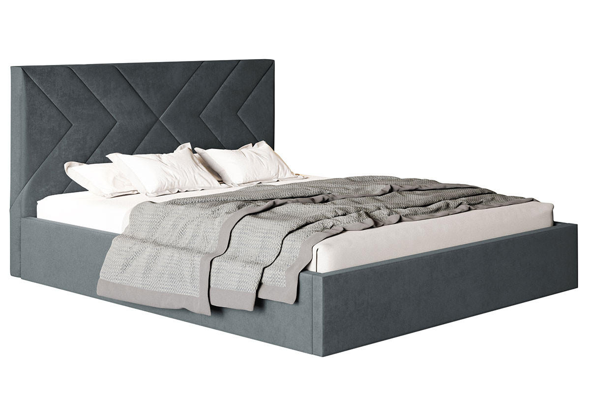 BETT Grau OLDO 1 Mit Bettkasten 120x200 cm - Graphitfarben, Textil (120/200cm) - Sepro Meble