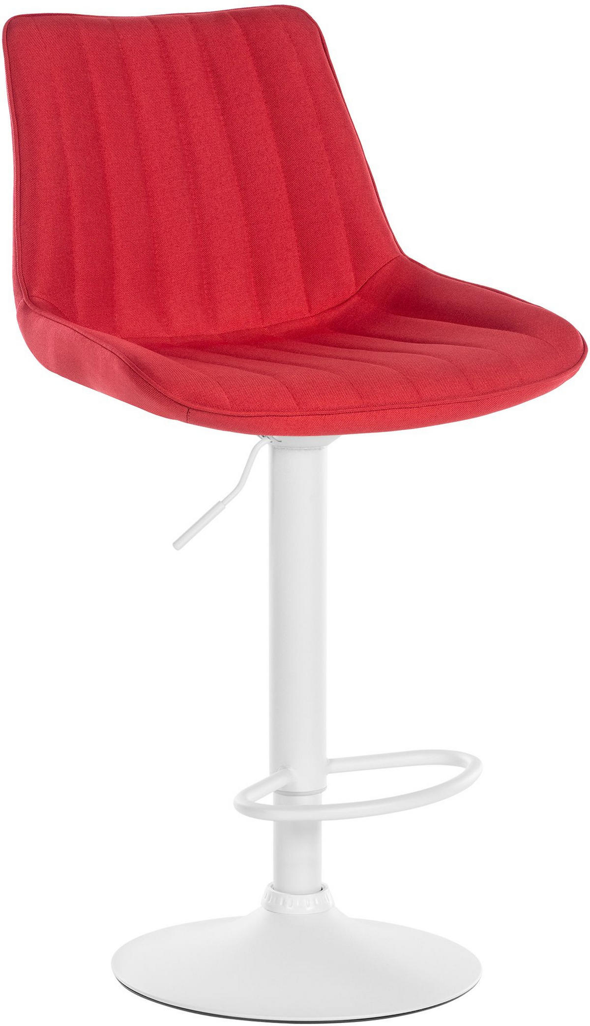 BARHOCKER RIO Rot Stoff Weiß - Rot, Textil/Metall (49.5/91/50cm) - DELUKE