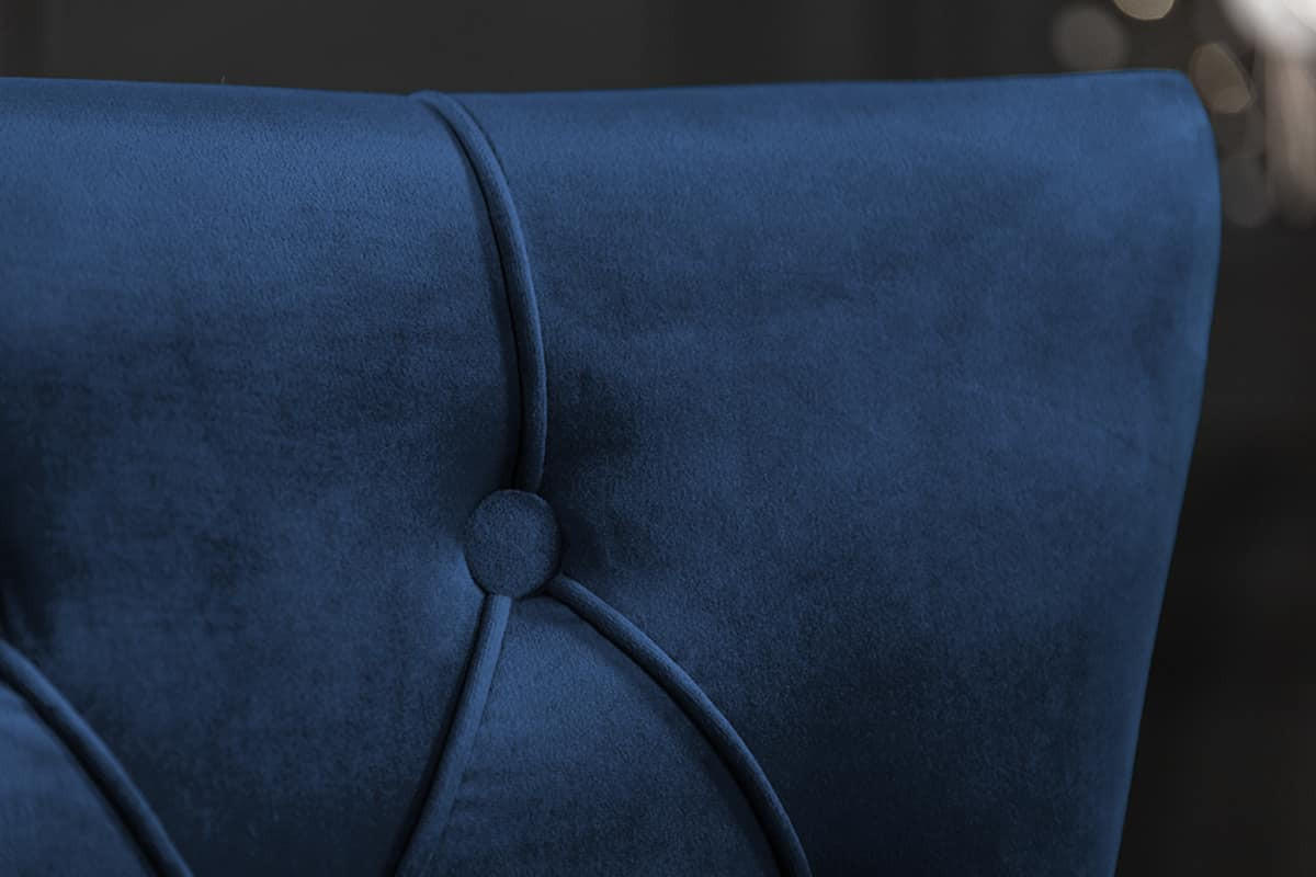 STUHL CASTLE DELUXE Samt Royalblau 95 cm - Blau/Silberfarben, Textil/Metall (53/94/63cm) - riess-ambiente