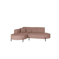 ECKSOFA L-Form Designer Modena Rein stoff Cord Rosa Links - Rosa, Holzwerkstoff (165/236cm) - Kaiser Möbel