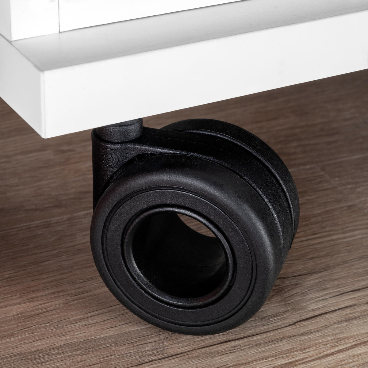ROLLEN Hole mit Montageplatte, Durchmesser 65mm, Stahl, Schwarz lackiert und Kunststoff 4er-set - Schwarz, Metall (12/12/18.5cm) - EMUCA