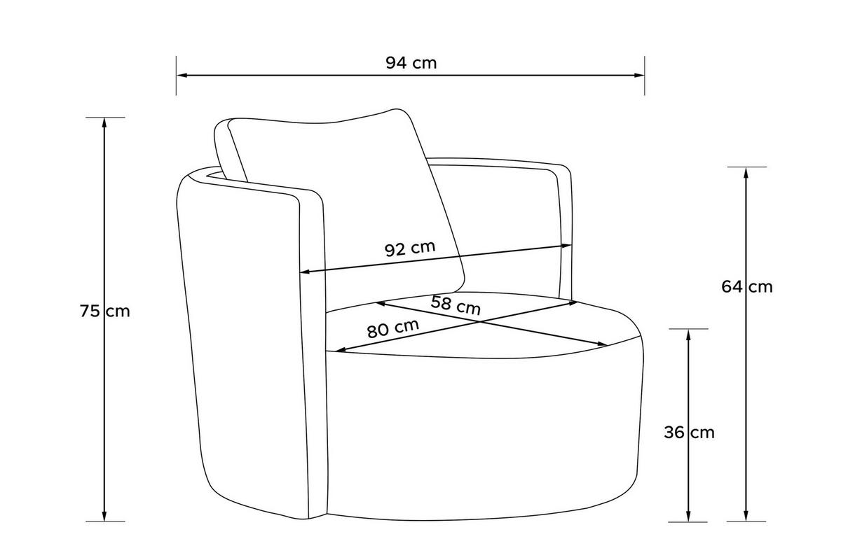 DREHSESSEL RAGGI 360° Drehfunktion mit inklusive dekorativem Kissen, Hellgrau - Hellgrau, Textil (92/75/94cm) - KONSIMO®