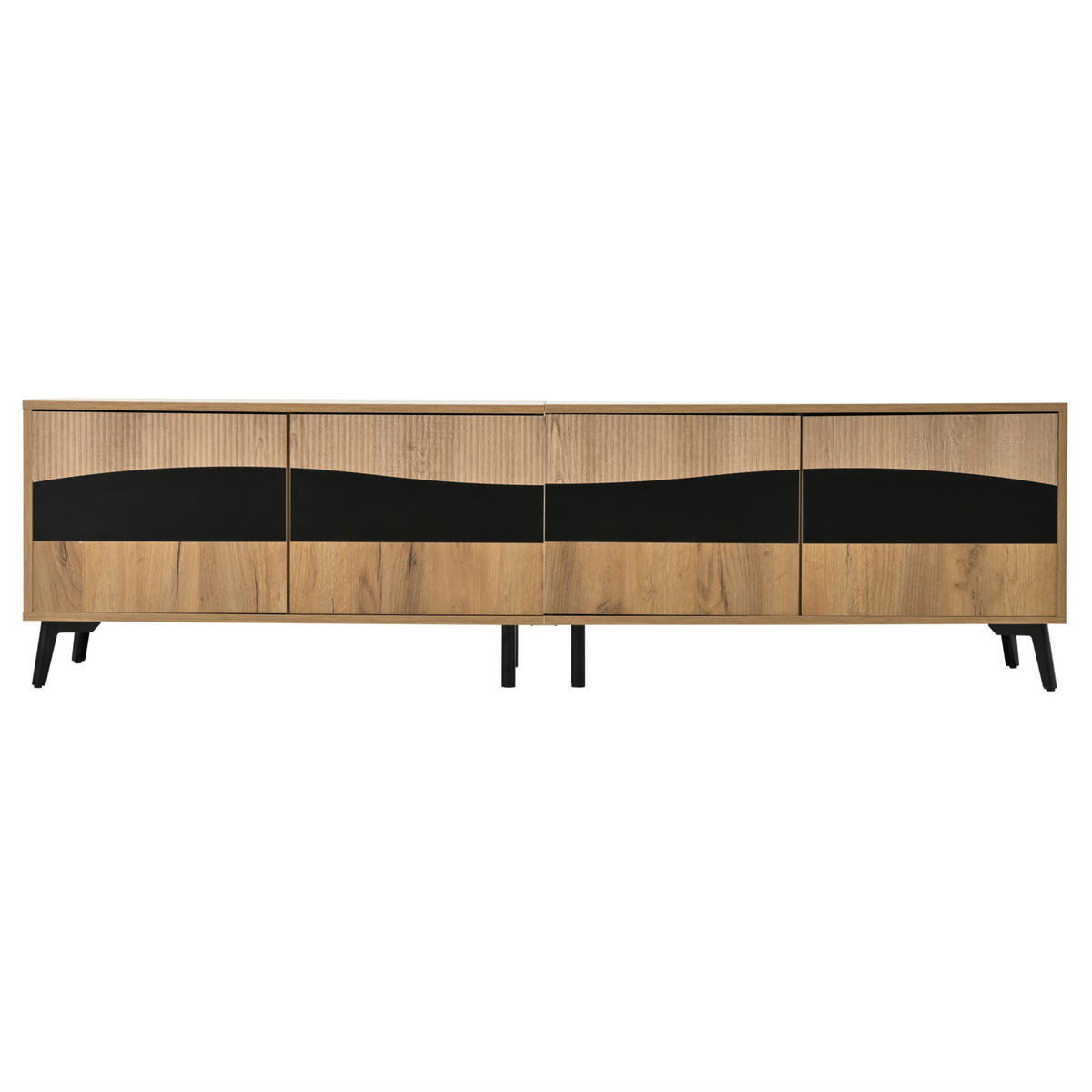 TV-ELEMENT mit 4 Türen 180 x 40 x 50 cm Natural/Black - Braun, Holzwerkstoff (40/50/180cm) - Beauniv
