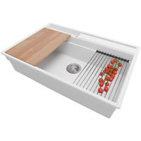 SPÜLBECKEN Oslo Pocket, 2-er set Weiß 78/53 cm 1 Becken + Ablauf-Set + Küchenzubehörset ab 80er Unterschrank - Chromfarben/Beige, Kunststoff (78/20/53cm) - Primagran