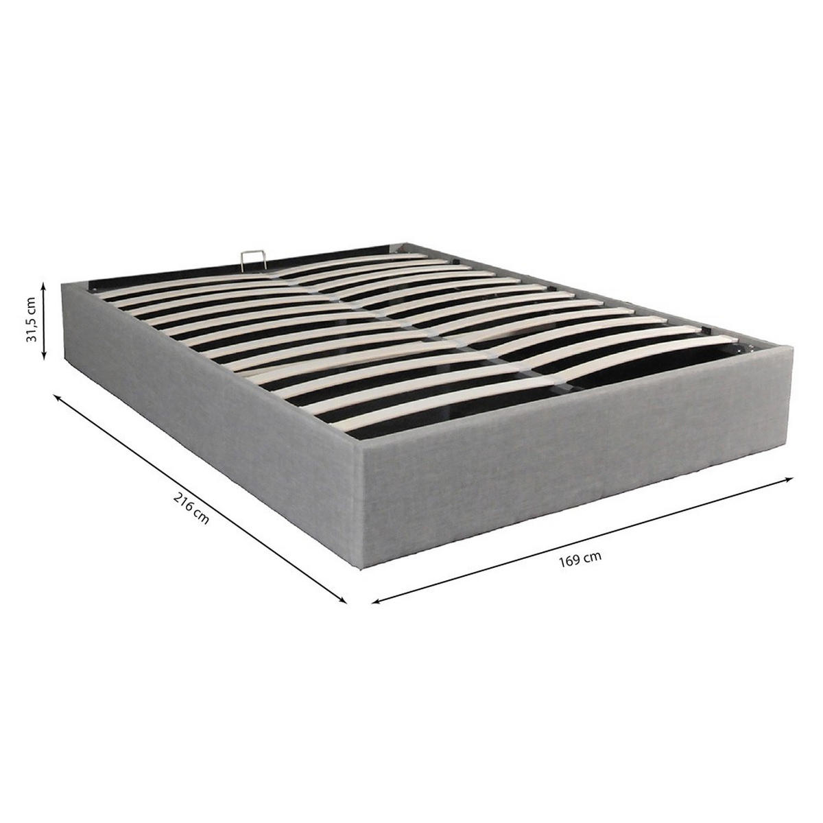 BETT mit bettkasten GENOA 160x200 cm - Dunkelgrau - Dunkelgrau, Holz/Holzwerkstoff (160/200cm) - Weber Industries