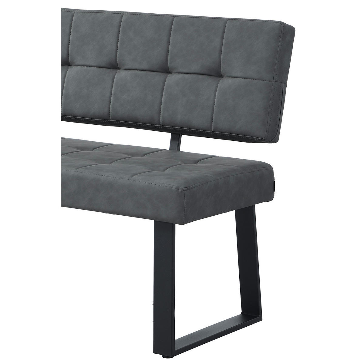 SITZBANK SIGFRID - Schwarz, Textil/Metall (140/48/56cm) - B&D Home