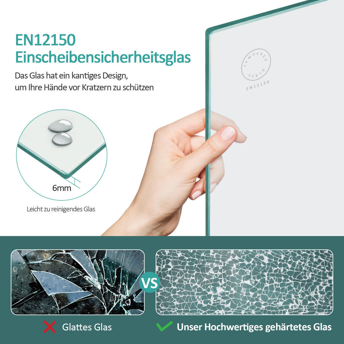 DUSCHWAND für Badewannen Faltbar mit Schwenkfunktion 140/120 cm - Transparent, Glas (120/140cm) - EMKE