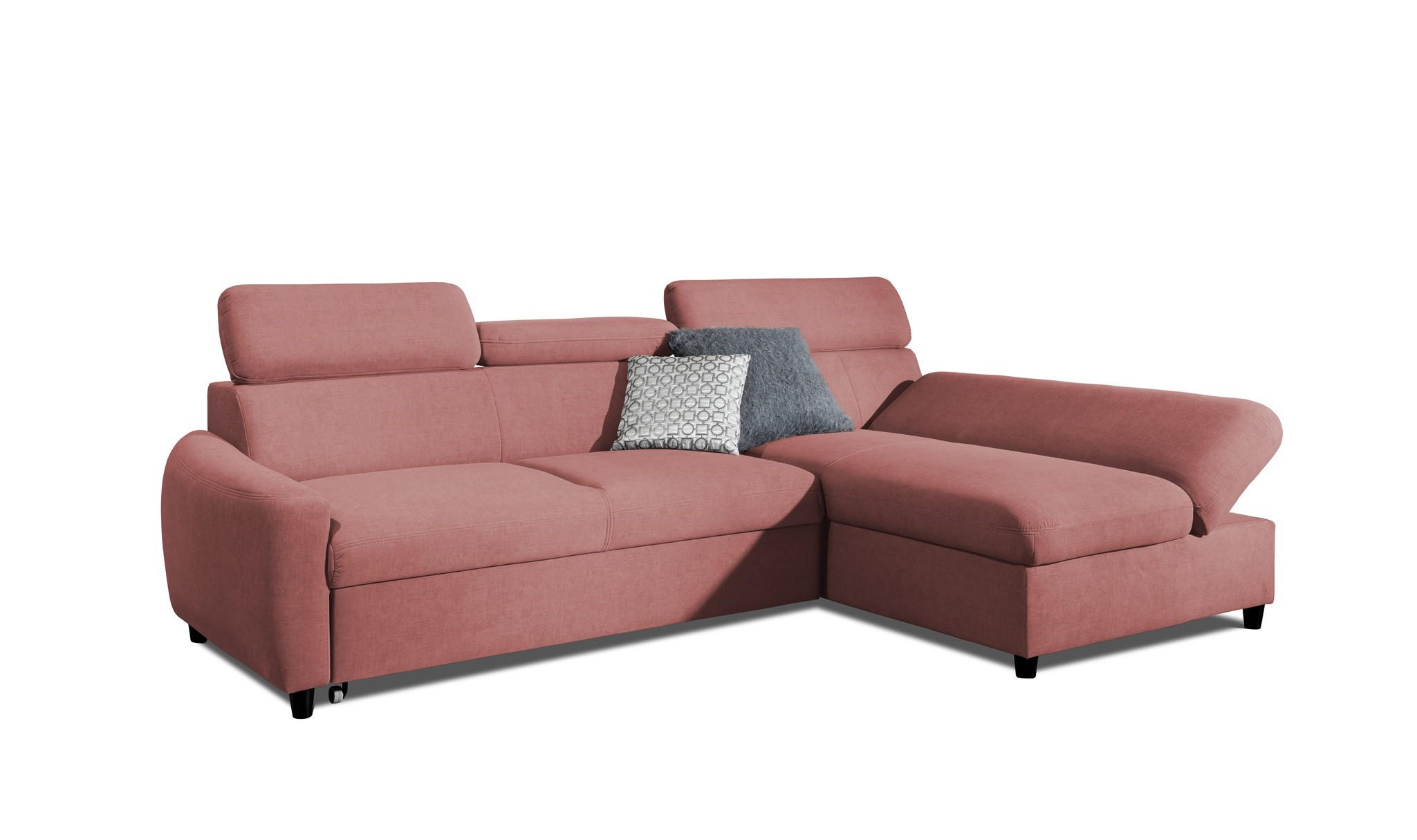 ECKSOFA Schlafsofa Anton Xs In Esito - Rosa, Holzwerkstoff/Textil (260/170cm) - Fun Möbel