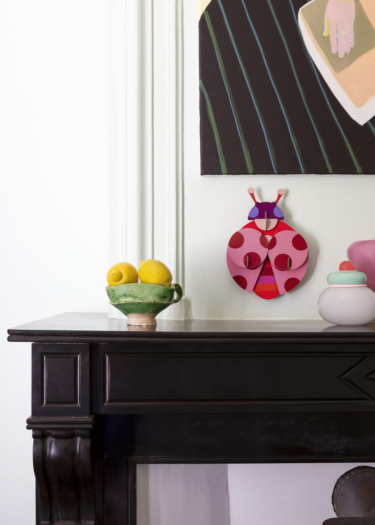 WANDSKULPTUR Bunt 6,5/24,5 cm - Multicolor, Wellpappe (6.5/24.5/18cm) - Studio Roof