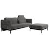 SCHLAFSOFA SALENTO Dunkelgrau Cord - Dunkelgrau/Schwarz, Textil/Metall (221/82/193cm) - MKS