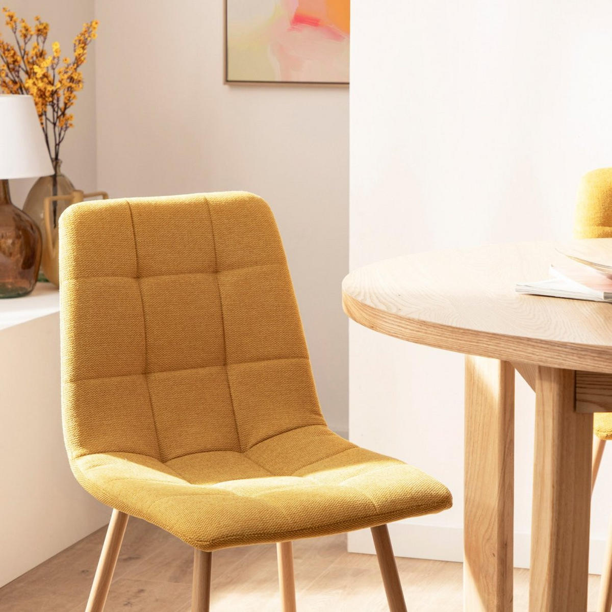 ESSZIMMERSTUHL Ailan Senf / Gelb 43 cm x 88 cm - Dunkelgelb, Textil (43/88/56cm) - Klast Home