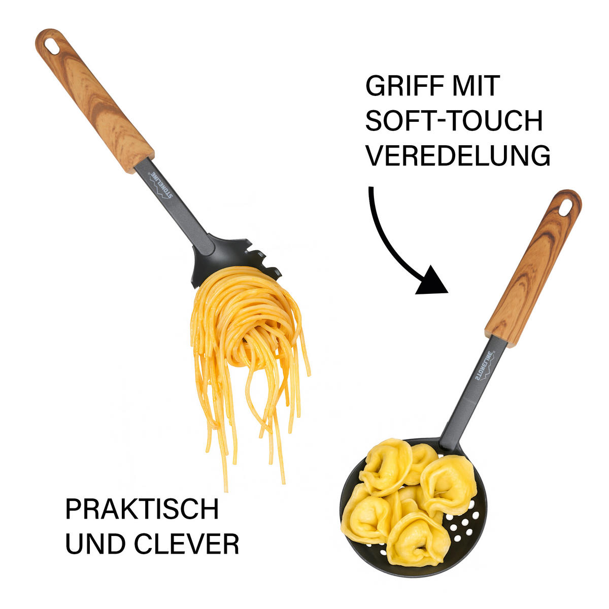 KÜCHENHELFER-SET 9-TEILIG - Braun, Metall - Stoneline