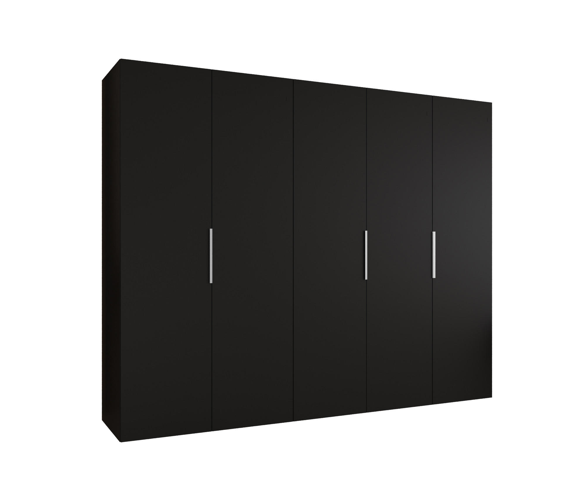 DREHTÜRENSCHRANK 202/250/52 5-türig - Kaschmir/Schwarz, Holz (250/202/52cm) - MÖBEL KRYSPOL
