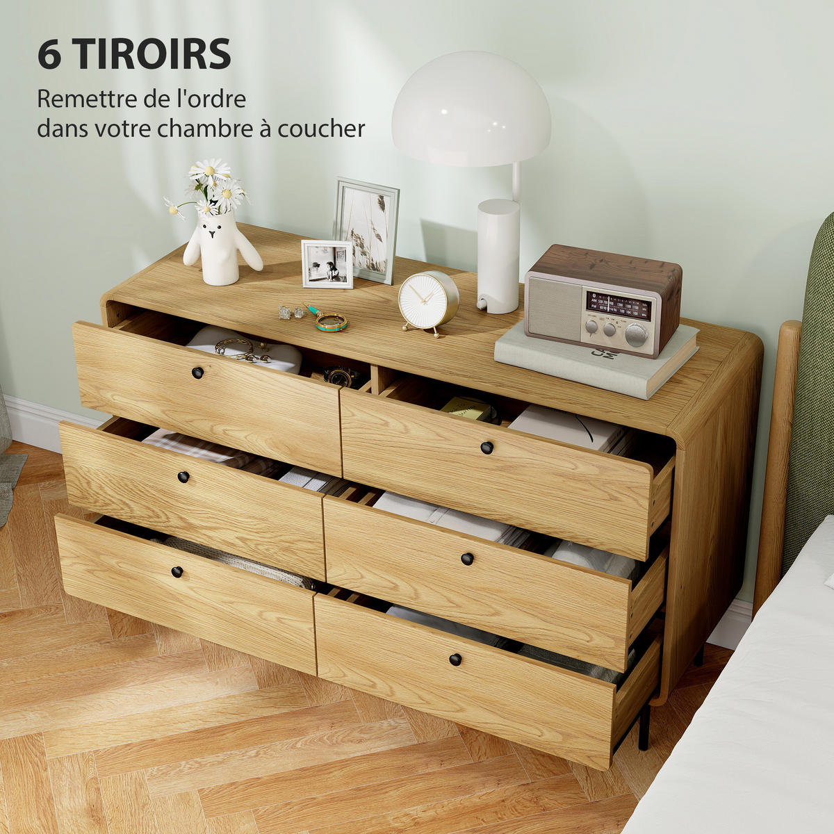 KOMMODE Eichenfarben und Schwarz 120/40/75 cm - Eichefarben, Holzwerkstoff (120/75/40cm) - PANGIVO