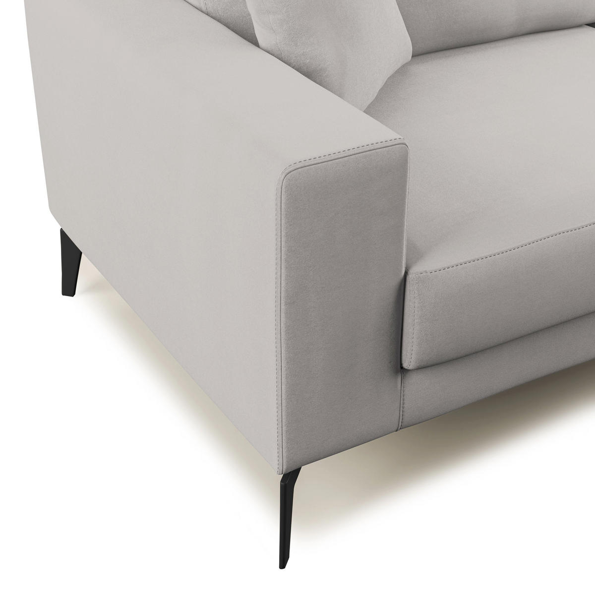LINEARSOFA Prestige - Hellgrau, Textil (146/95/91cm) - Divani.store