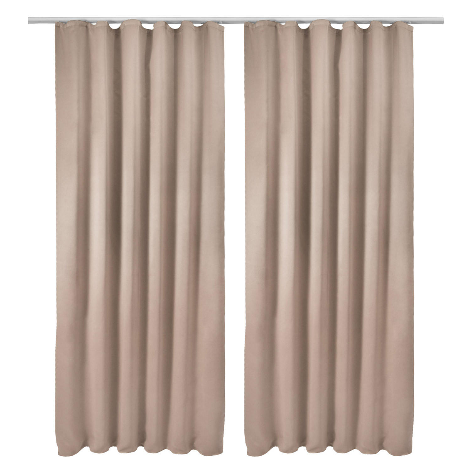 VORHANG Amelie BK mit Kräuselband 140x245cm Sand (2tlg) - Sandfarben, Textil (140/245/1cm) - Beautissu 