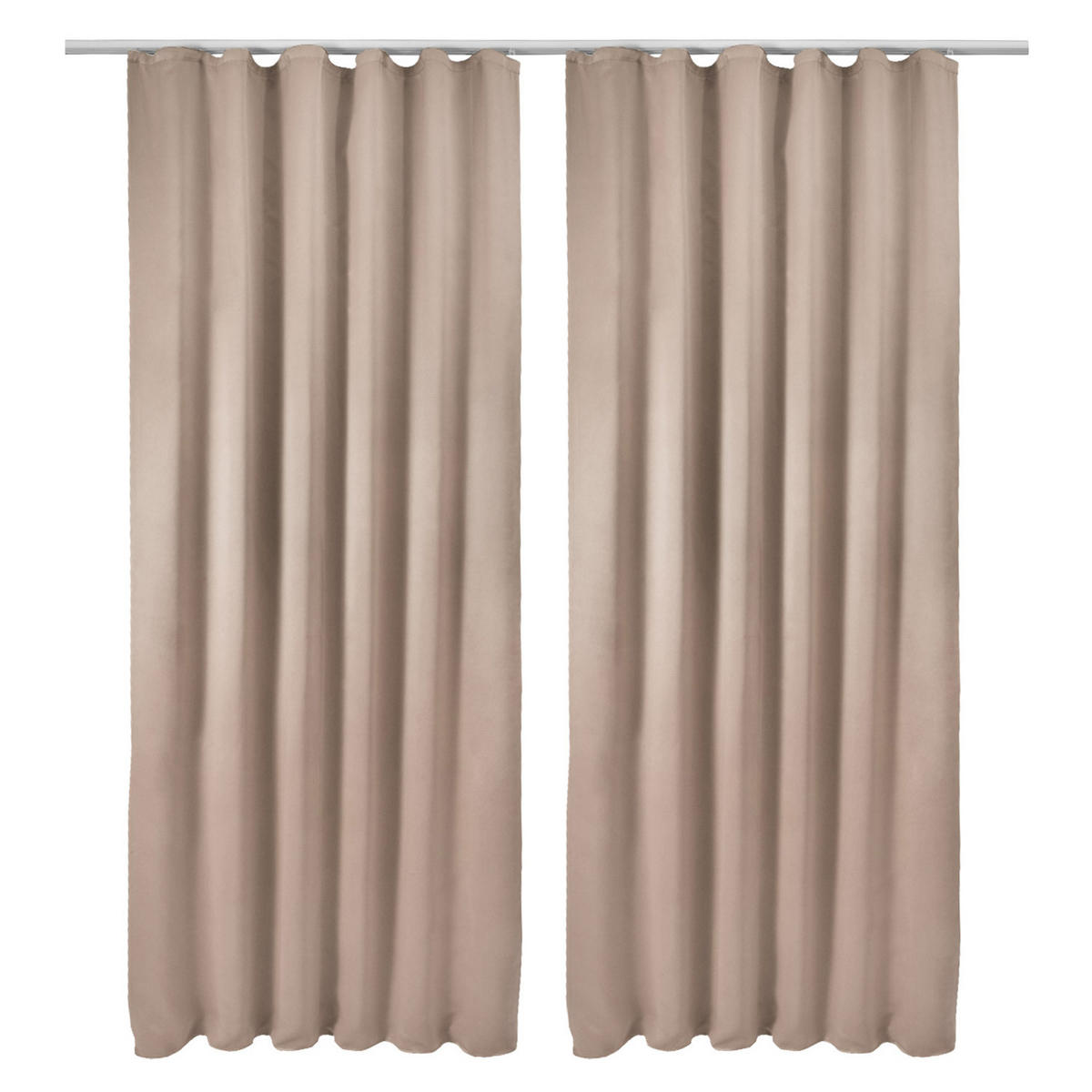 VORHANG Amelie BK mit Kräuselband 140x245cm Sand (2tlg) - Sandfarben, Textil (140/245/1cm) - Beautissu 