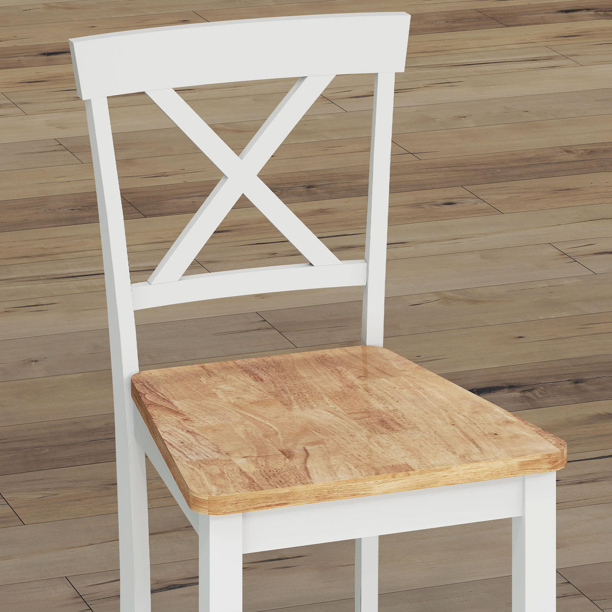 BARHOCKER 2er Set Barstuhl Küchenstühle mit Rückenlehne und Fußstütze Eiche - Eichefarben/Multicolor, Holz (41.5/96/46.5cm) - HOMCOM