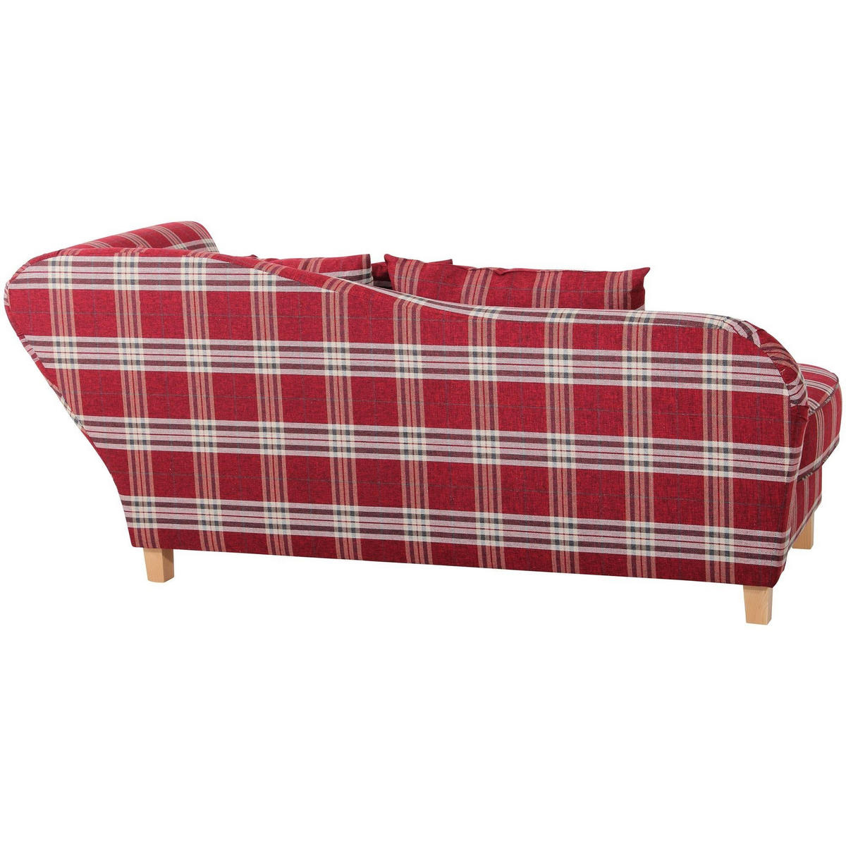 RECAMIERE mit Armteil rechts klappbar Katia Bezug Flachgewebe Buche natur / rot - Rot, Kunststoff (190/82/88cm) - 58aufmkessel