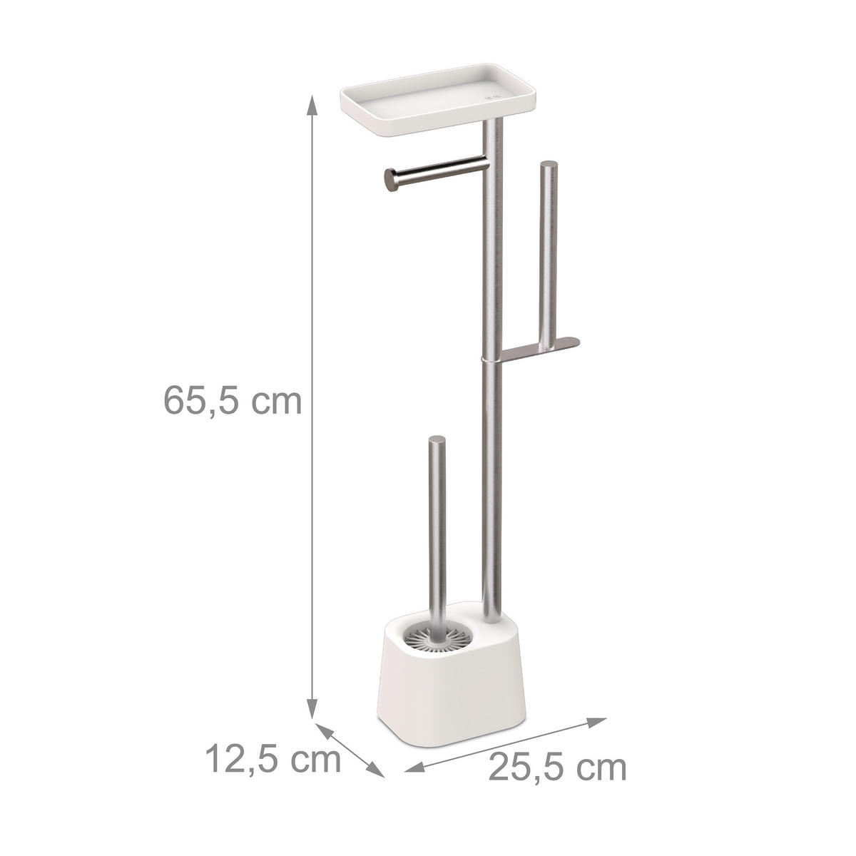 WC-GARNITUR - Multicolor, Kunststoff/Metall (25.5/65.5/12.5cm) - Relaxdays