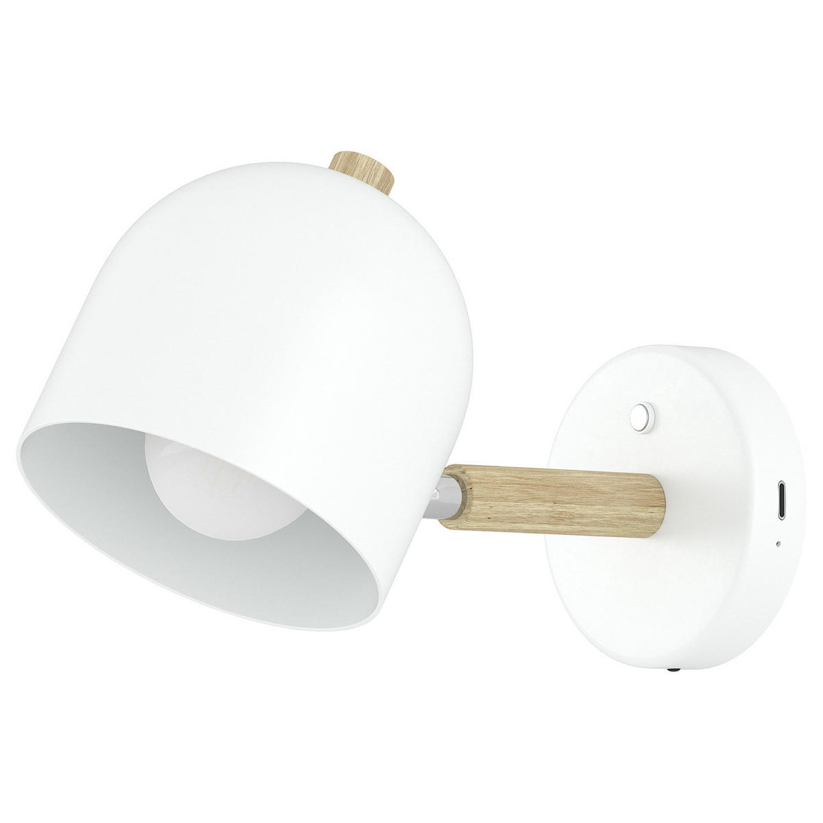 AKKU-WANDLEUCHTE - 3-Stufen-Dimmer - inkl. Fernbedienung - Weiß, Metall (12/15/25cm) - home24