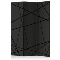 PARAVENT Akustik 3-tlg 135x172 cm Moderne Linien Abstraktion - Schwarz, Holz/Textil (135/172/3cm) - Muralo