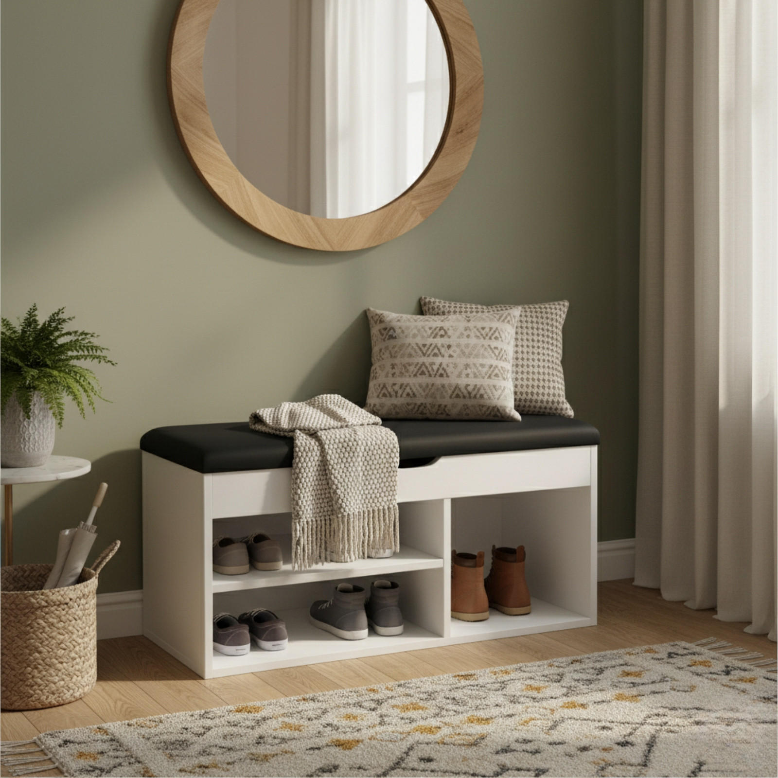 SCHUHREGAL Tria 80/43/30 cm - Weiß, Holzwerkstoff (30/43/80cm) - BOXIMO