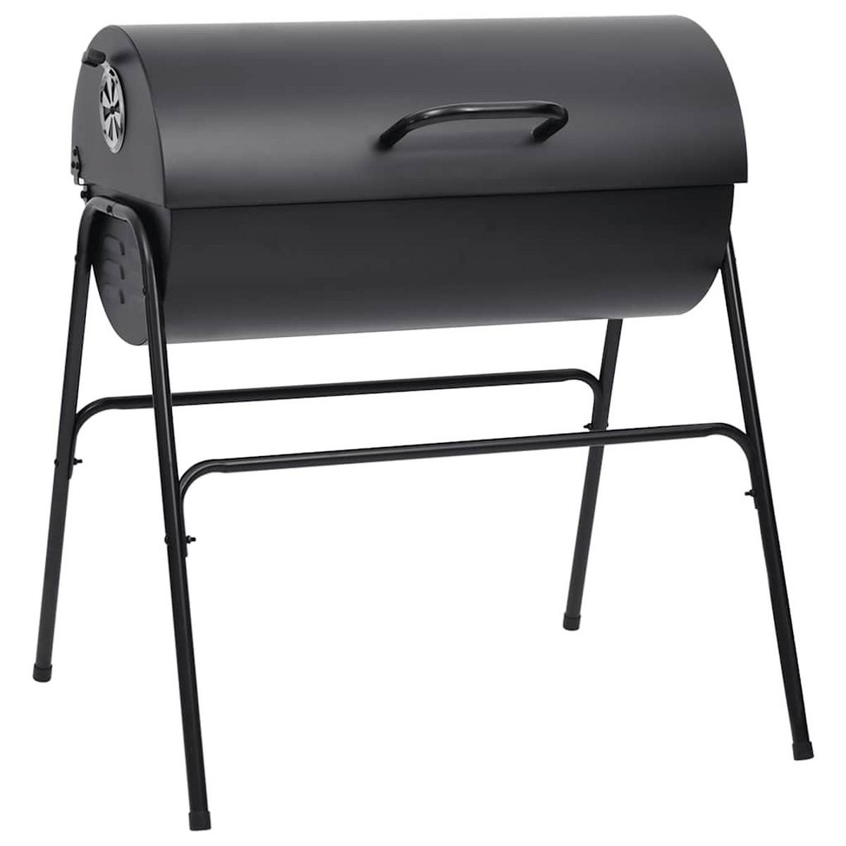 GRILL Mit 2 Grillrosten Schwarz 80/95/90 Cm Stahl - Schwarz, Metall (13/90/68cm) - vidaXL