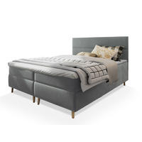 BOXBETT SANTA 140x200 cm mit Matratze und Topper - Hellgrau - Hellgrau, Holz (140/200cm) - MASSENO