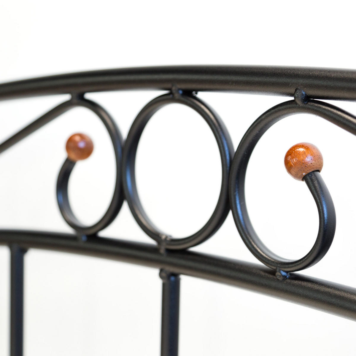 METALLBETT 180/200 cm in Schwarz Braun mit Lattenrost - Schwarz/Braun, Metall (180/200cm) - Homestyle4u