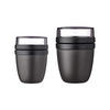 LUNCHPOT MINI + REGULAR Ellipse Nordic Black 2er Set - Schwarz, Kunststoff (1/1/1cm) - Mepal