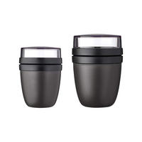 LUNCHPOT MINI + REGULAR Ellipse Nordic Black 2er Set - Schwarz, Kunststoff (1/1/1cm) - Mepal