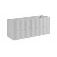 WASCHBECKENUNTERSCHRANK LINEA hängend geriffelt Weiß matt 120/48/44 cm - Weiß, Holzwerkstoff (120/48.4/43.7cm) - Rodan