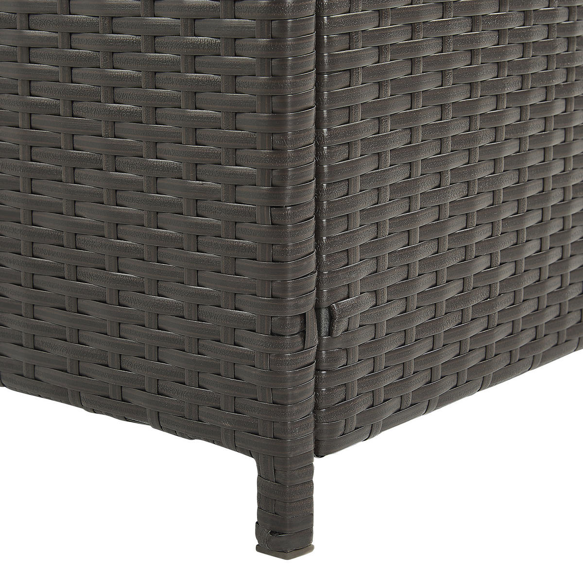 AUFLAGENBOX Rattan braun 126/46 cm Modena - Schwarz/Braun, Kunststoff (126/63/46cm) - Beliani