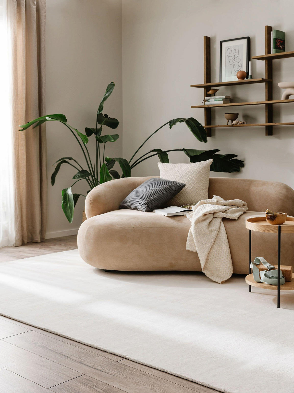 VISKOSETEPPICH Nela Ivory 160x230 cm - Creme, Textil (160/230cm) - benuta Pure