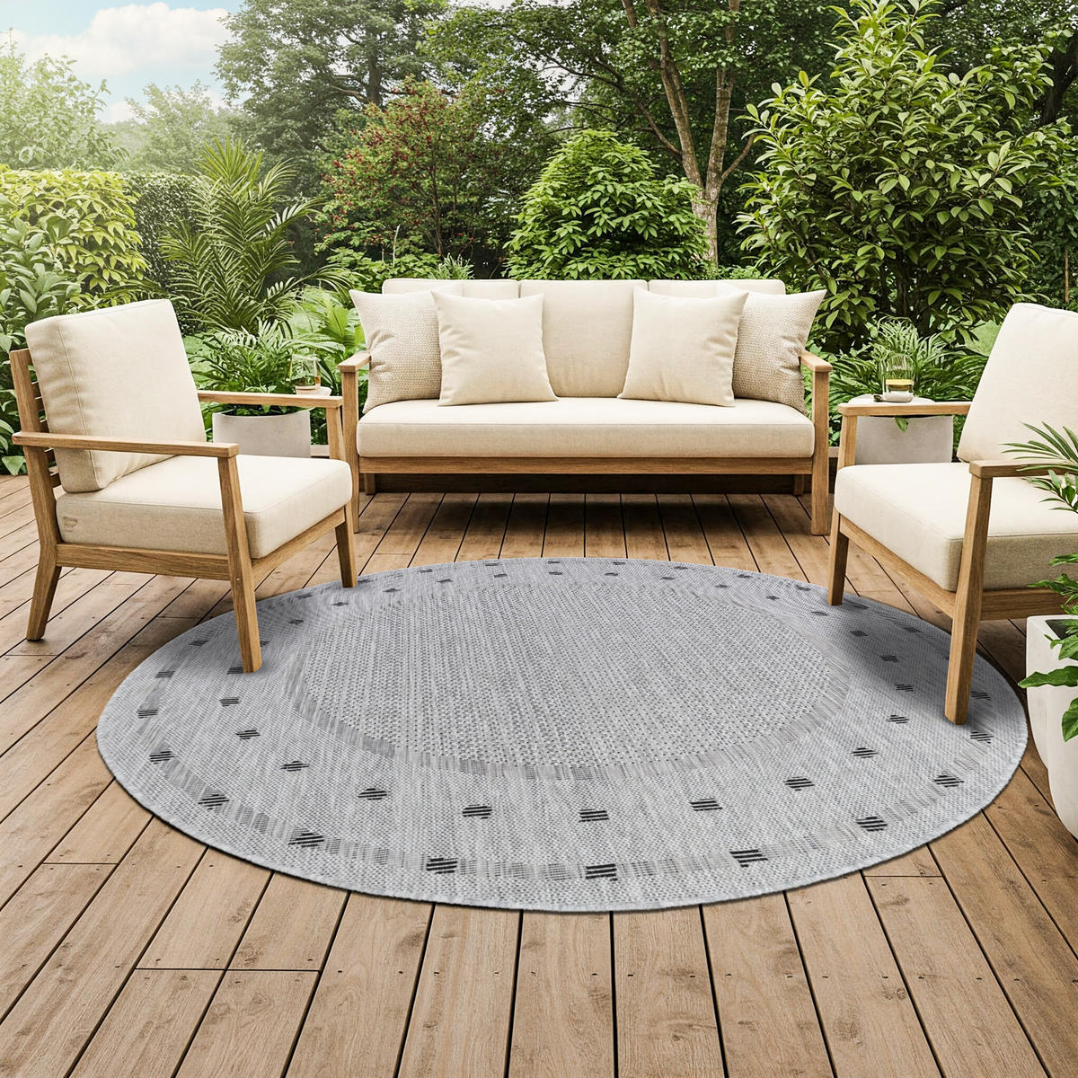 TEPPICH MELISSA Grau 200/200 cm - Grau, Kunststoff (200/200cm) - Tapiso