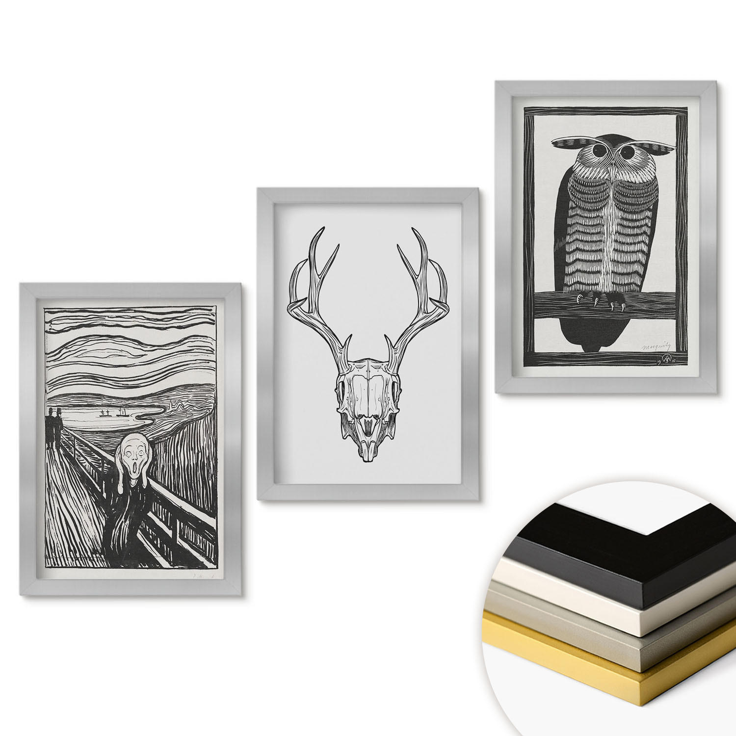 ArtPrintCave Wandbilder Silber 20x30 cm