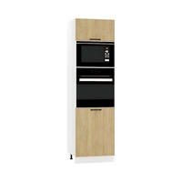 MIKROWELLENUMBAUSCHRANK D60PK MVP/L - Dnoria - Stilvolles Küchenelement - Eiche Artisan, Holz/Metall (60/213.3/56cm) - ROYAL24_MARKT