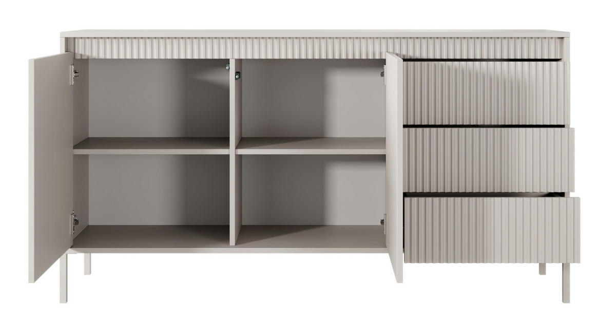 SIDEBOARD Falsetto Beige 153 cm - Beige, Holzwerkstoff/Metall (153/81.5/39.5cm) - Selsey