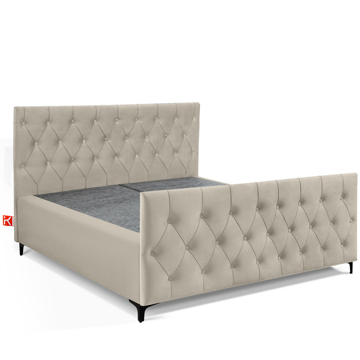 POLSTERBETT ARDEA, Creme - Creme/Schwarz, Holz/Holzwerkstoff (160/200cm) - KONSIMO®