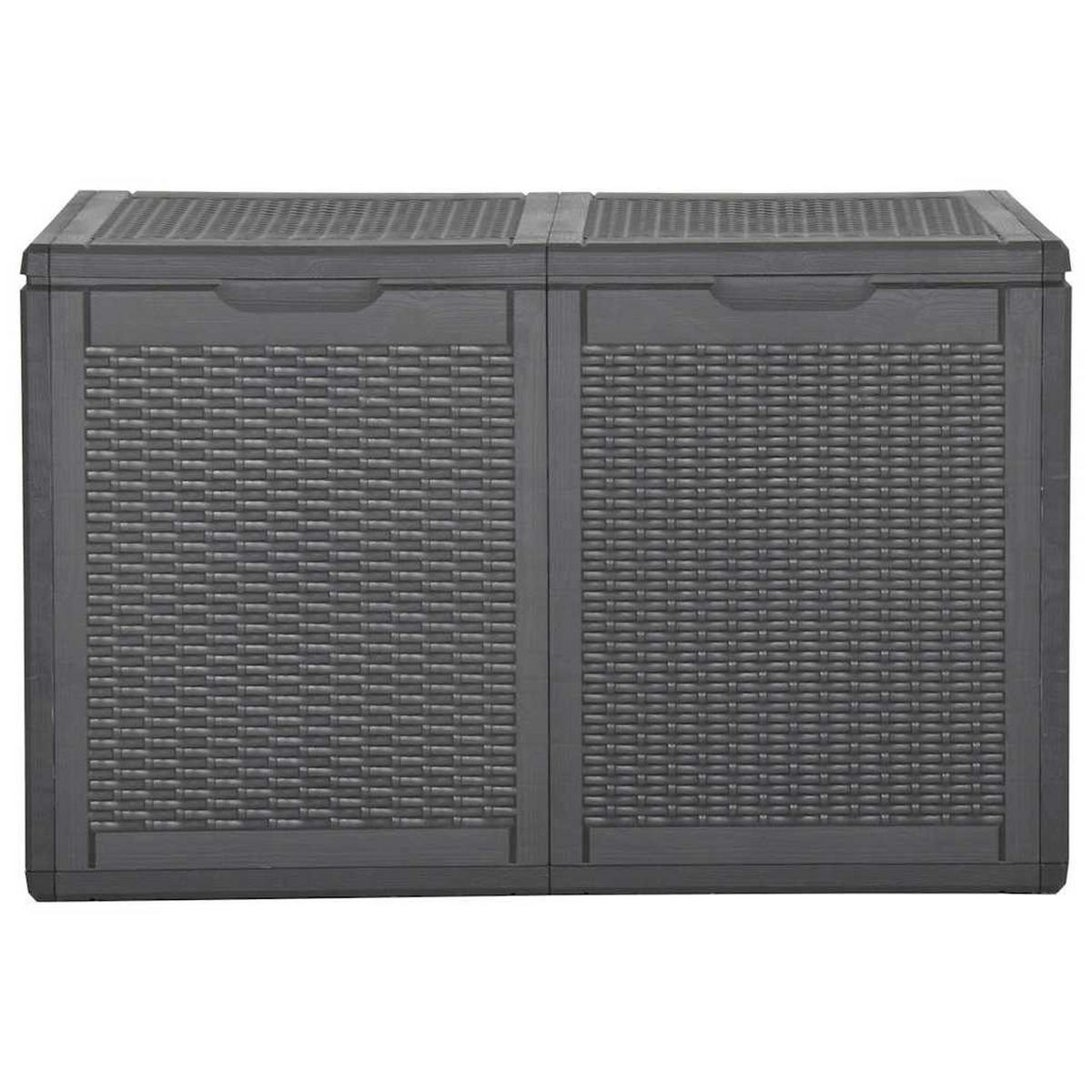 GARTEN-AUFBEWAHRUNGSBOX 180 L Schwarz PP Rattan - Schwarz, Kunststoff (80.5/51/44.5cm) - furnicato