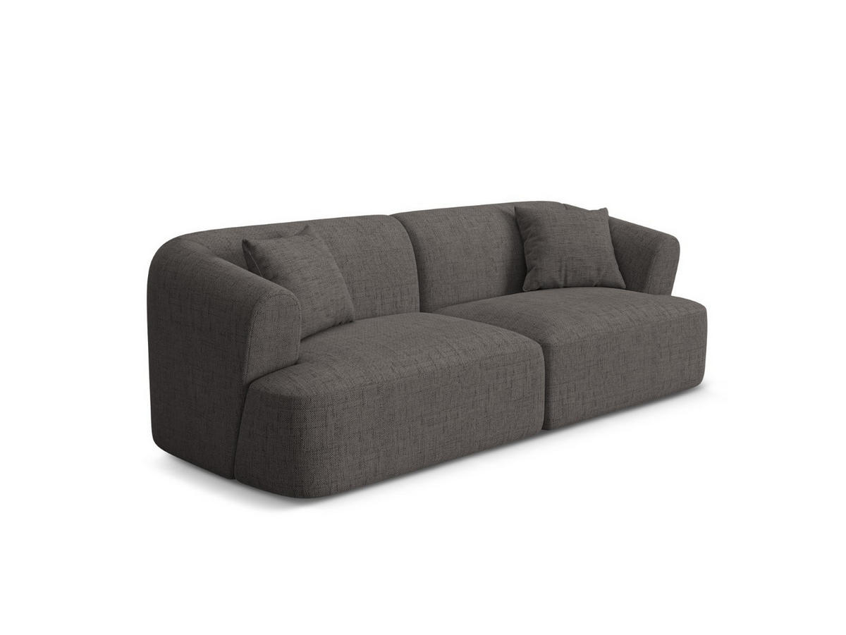 MODULARES-SOFA Campi aus strukturiertem Stoff grau 3 Sitzplätze - Grau, Textil (90/70/220cm) - Cosmopolitan Design