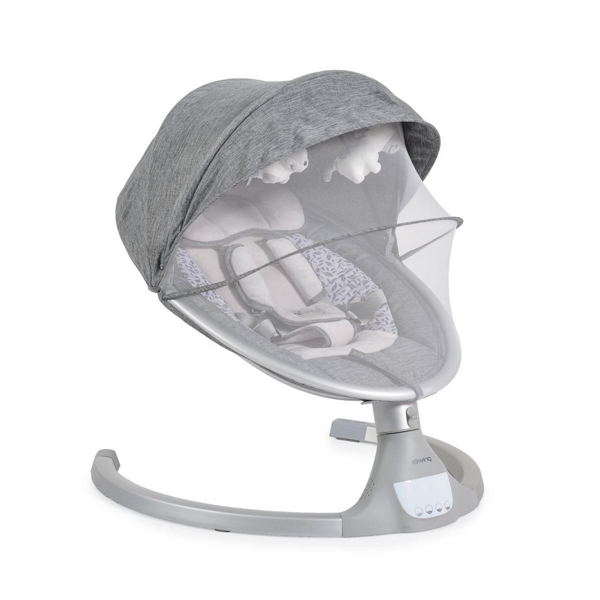 BABYWIPPE iSwing silber Bluetooth, Musikfunktion, Fernbedienung, Moskitonetz, USB-Anschluss - Silberfarben, Metall - Cangaroo