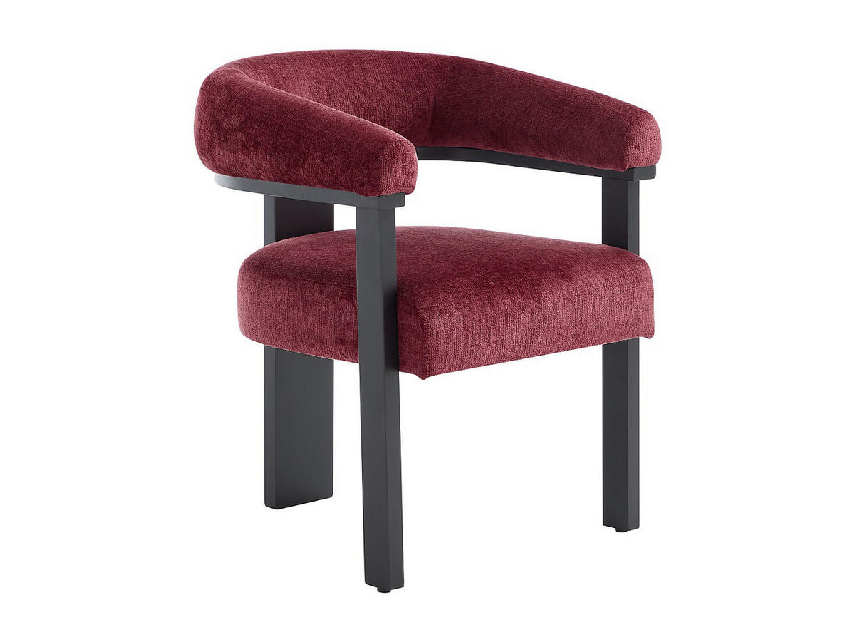STUHL - 64 cm x 60 cm - holz - schwarz, bordeaux Livelia - Schwarz, Textil (64/78/60cm) - Vente-Unique