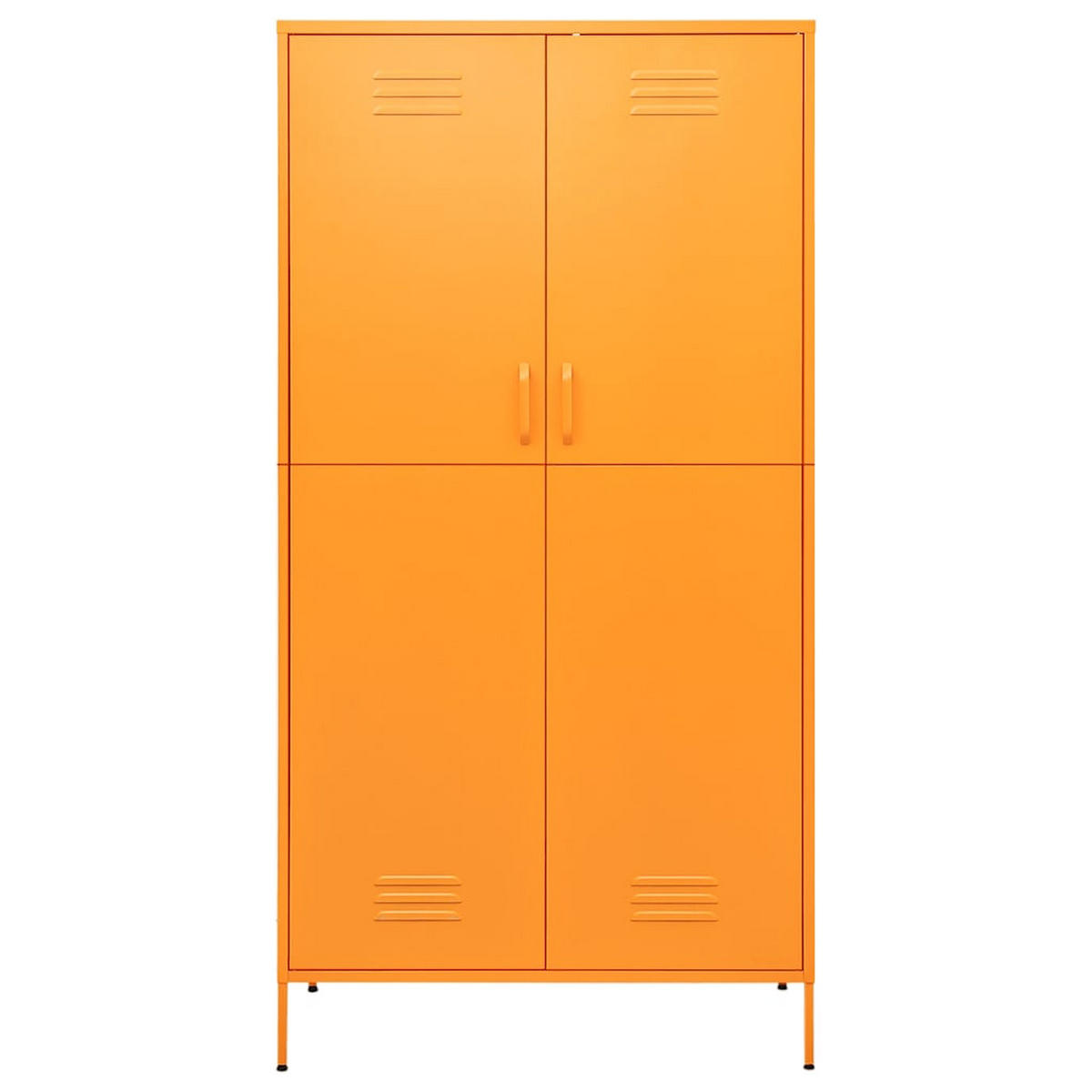 KLEIDERSCHRANK mit 4 höhenverstellbare Fächer, 90/50/180 cm, aus Stahl, in Senfgelb, 2-türig - Gelb, Metall (50/180/90cm) - vidaXL